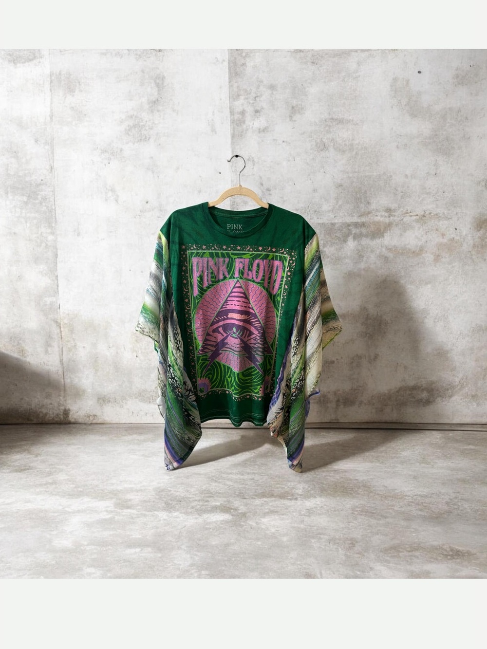 Pink Floyd Graphic Tee with Green & Pink Design